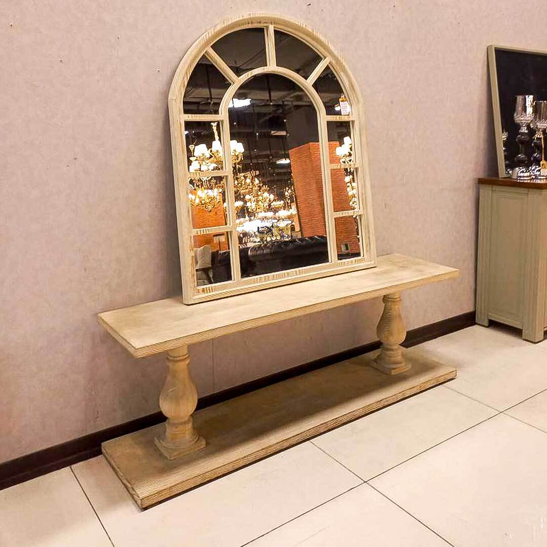  اینه و کنسول مینیمال ومدرن سبک بوهو رنگ کرم 