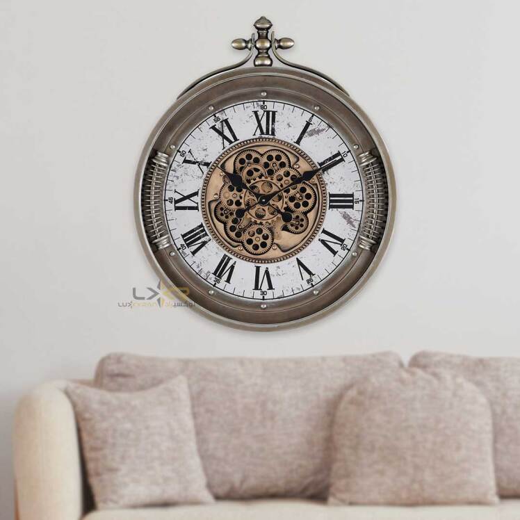ساعت دیواری چرخدنده والتر سبک نئوکلاسیک رنگ بژ 7113