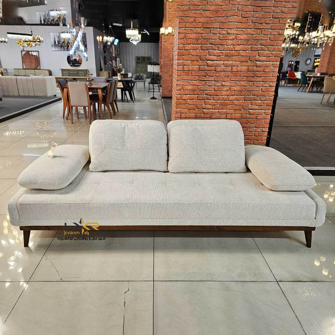  کاناپه سه نفره راحتی مدرن ومینیمال رنگ سفید 