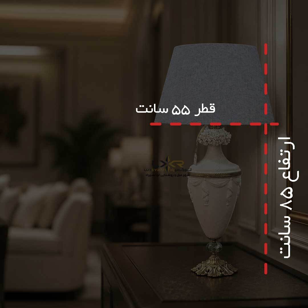 آباژور نئوکلاسیک برنزی و چینی سفید براق