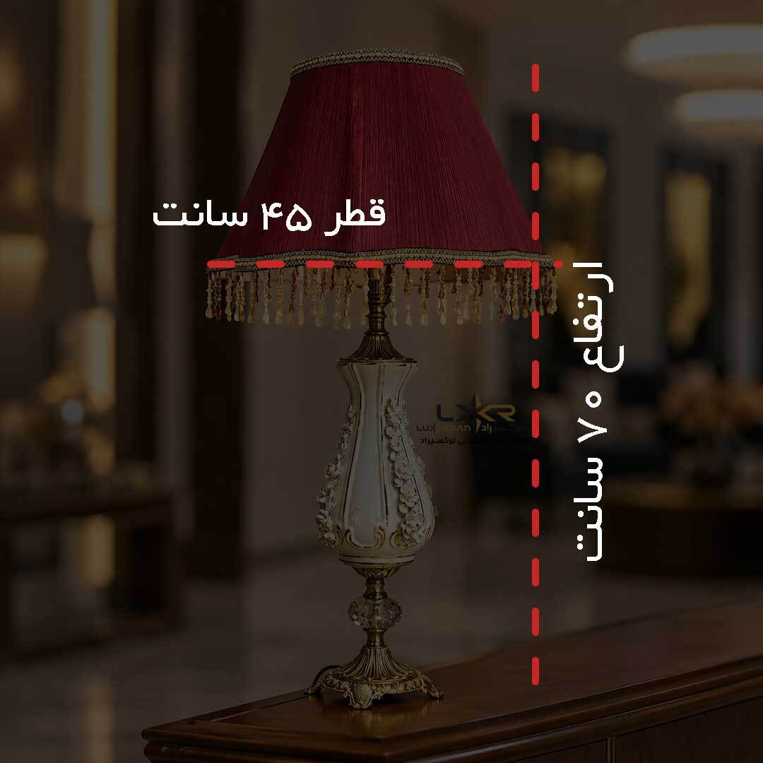  آباژور نئوکلاسیک برنزی و چینی سفید خاص 