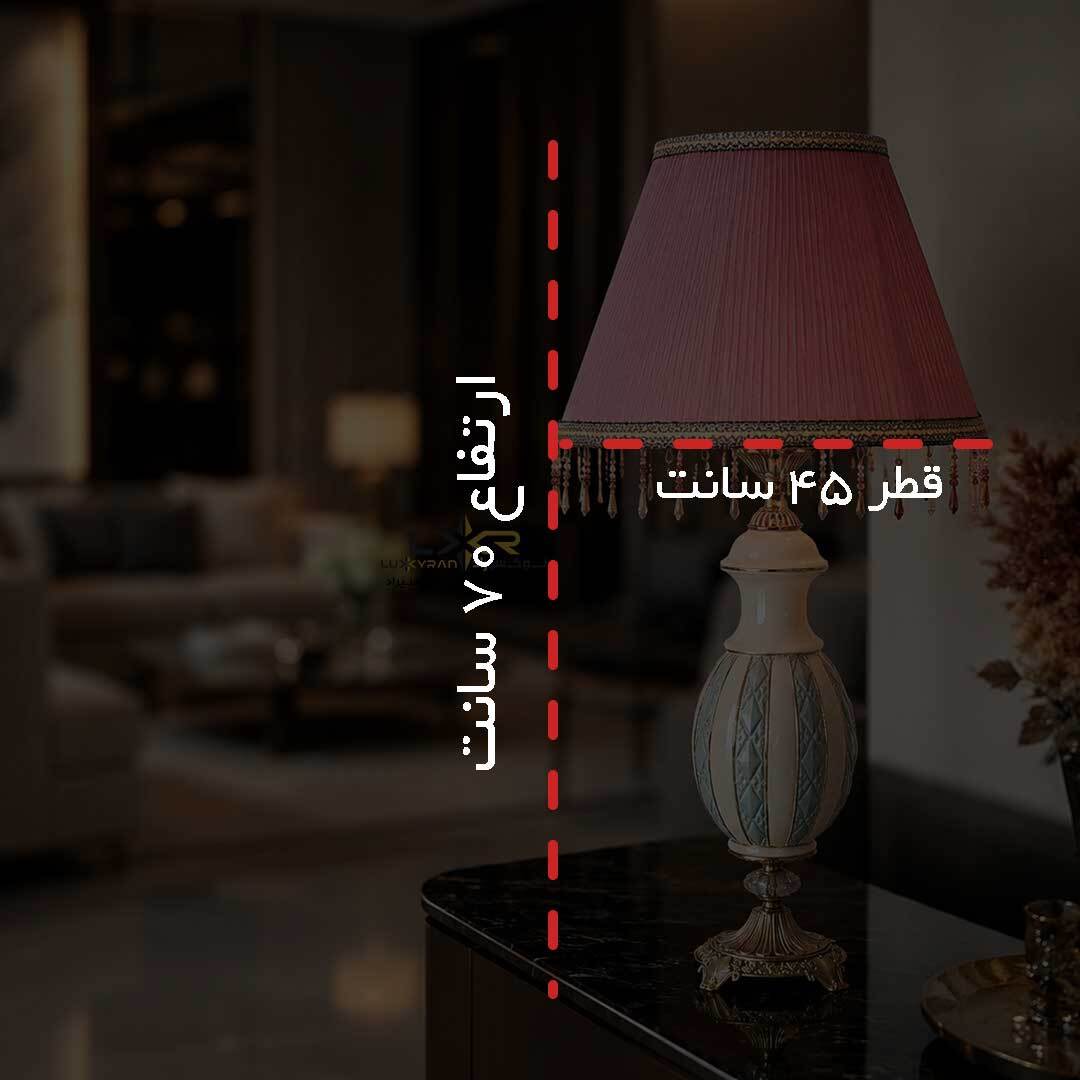  آباژور رومیزی نئوکلاسیک سفید و آبی طرح خاص 
