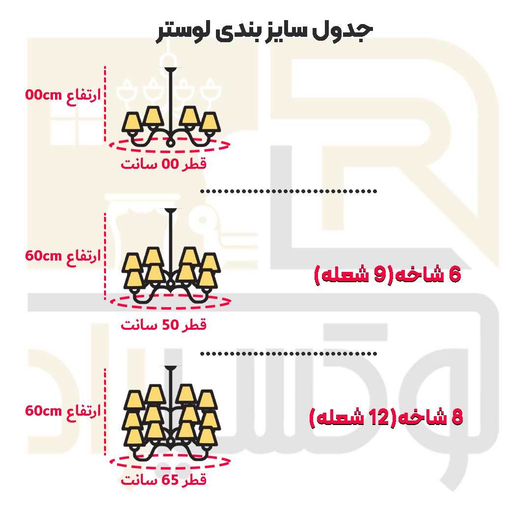  لوستر نئوکلاسیک ترند مدرن برنجی و سنگ کرم 