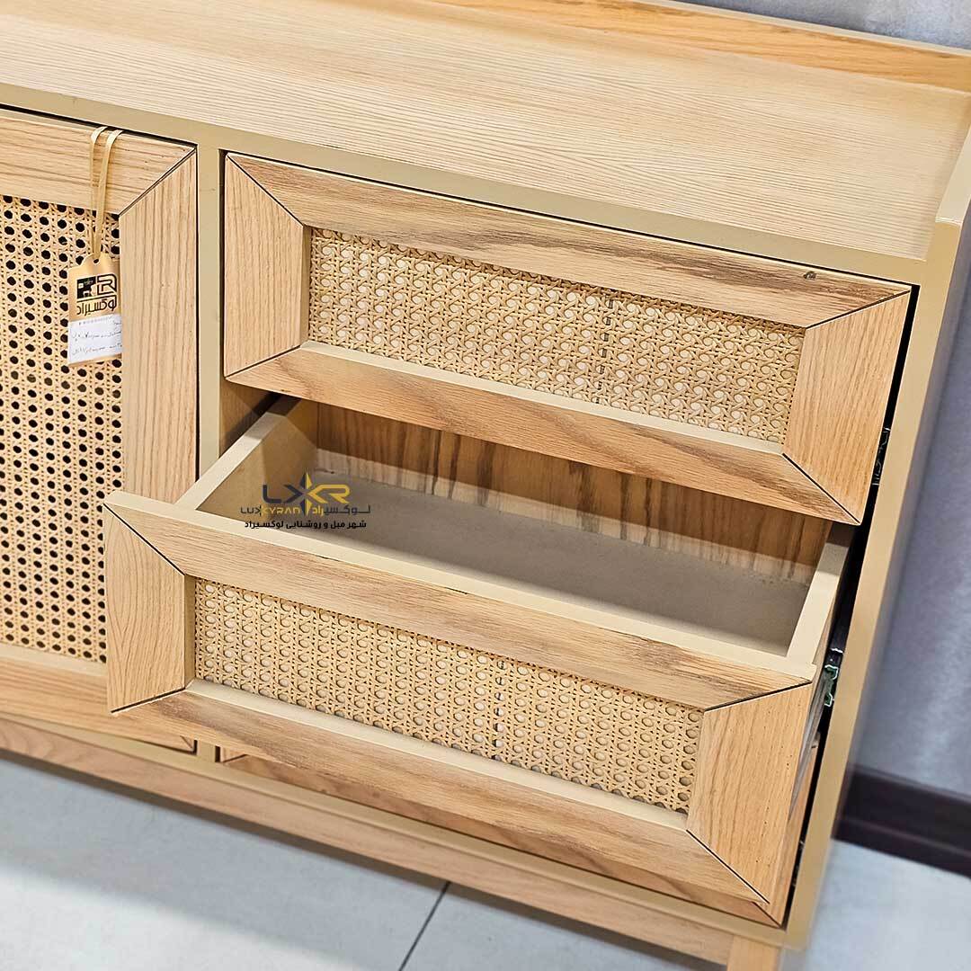 آینه کنسول و میز تی وی ست حصیری خودرنگ