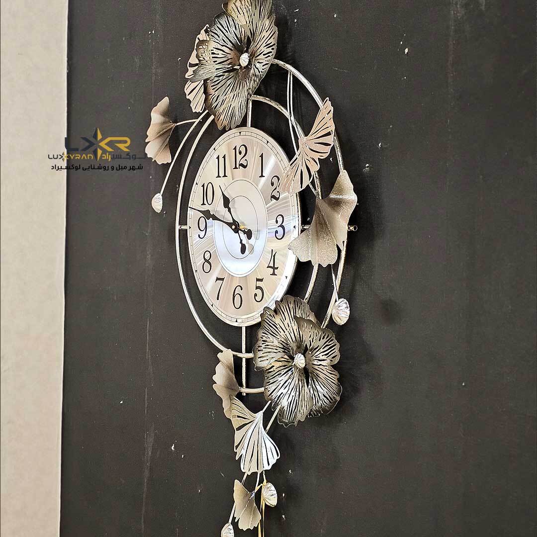  ساعت دیوارکوب فلزی پینترستی نقره ای 