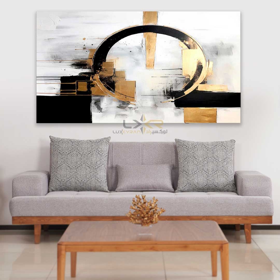 تابلو دکوراتیو مستطیلی رنگ طلایی مشکی