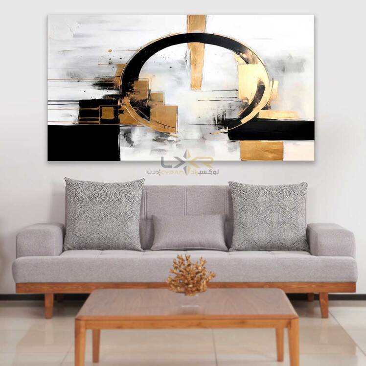 تابلو دکوراتیو مستطیلی رنگ طلایی مشکی