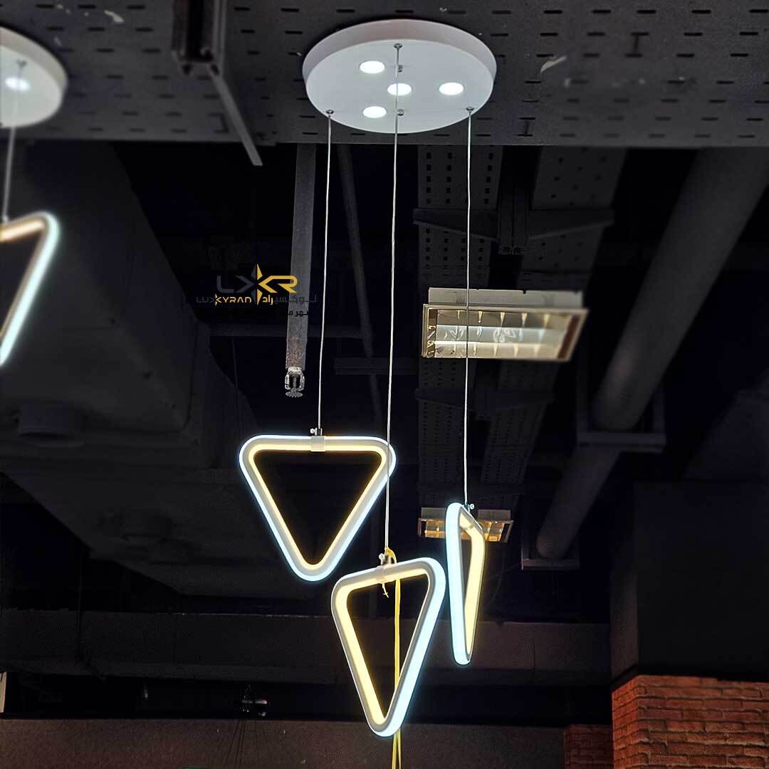 لوستر LED مدرن سه حلقه پرنور متناسب اتاق خواب و راه رو