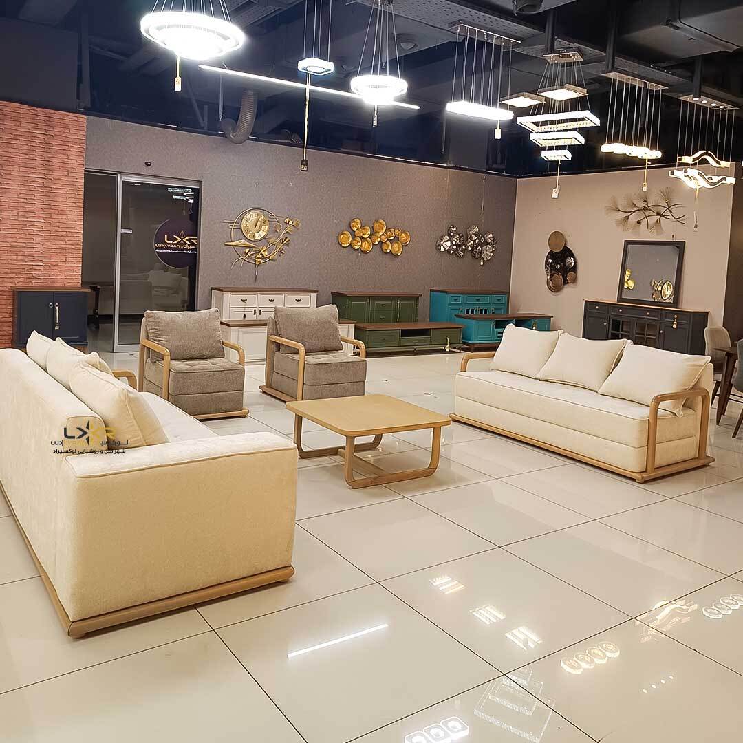 مبل مینیمال و مدرن راحتی رنگ کرم