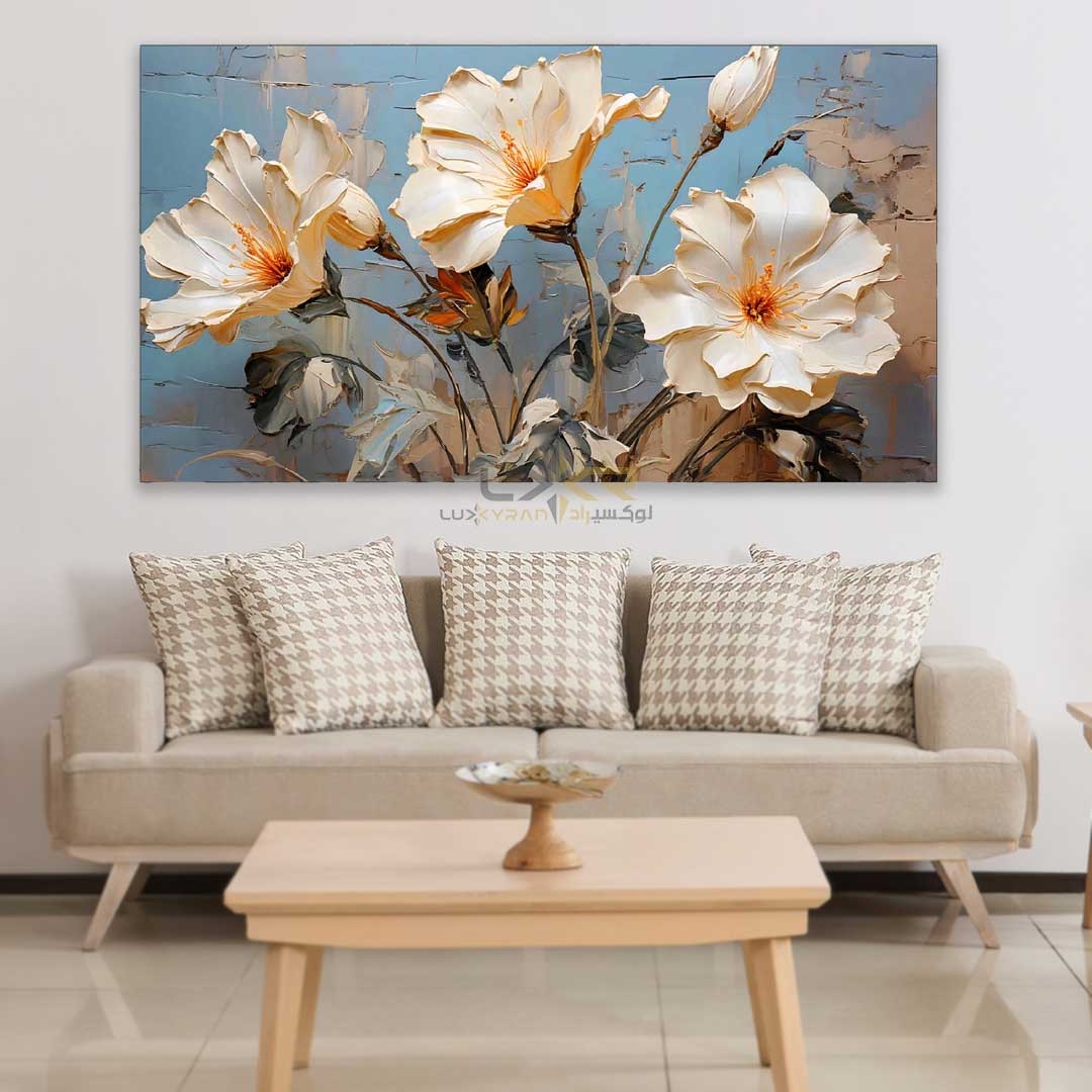  تابلو دکوراتیو مستطیلی طرح گل 