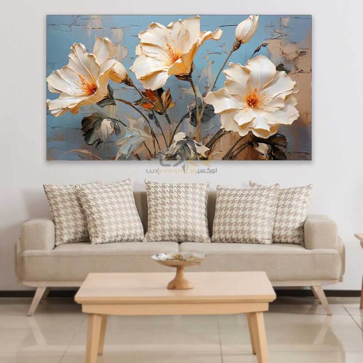 تابلو دکوراتیو مستطیلی طرح گل