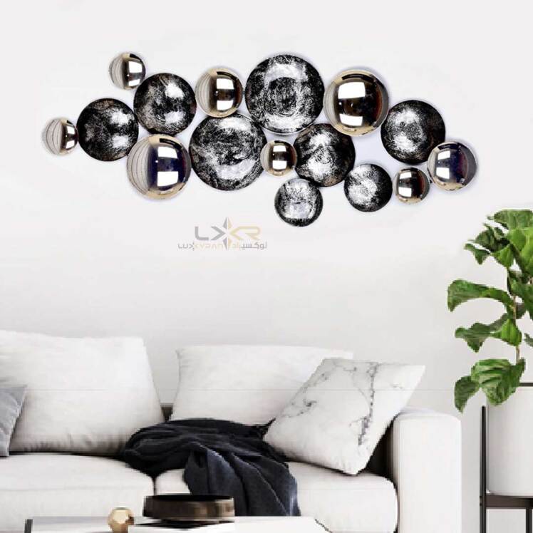 دیوارکوب فلزی آینه ای طوسی مشکی