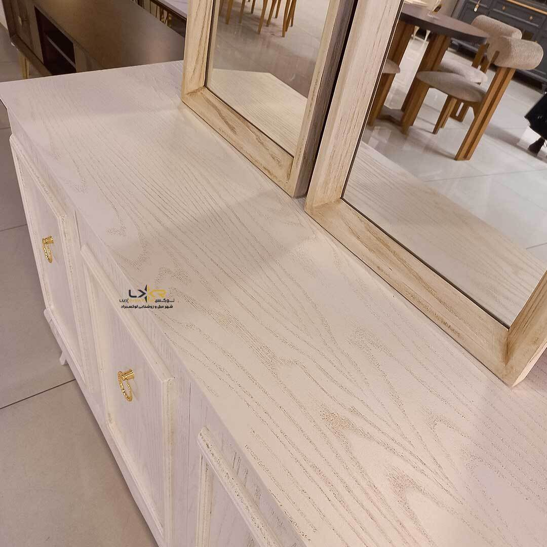 آینه و کنسول سفید سندبلاست شده قیمت مناسب