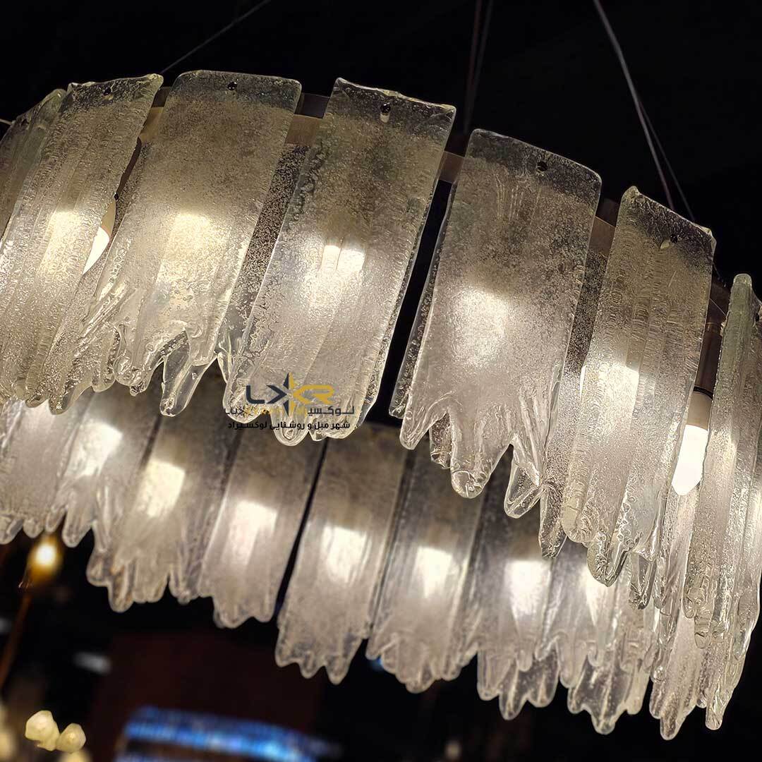  لوستر کریستالی گرد پرنور مشکی 