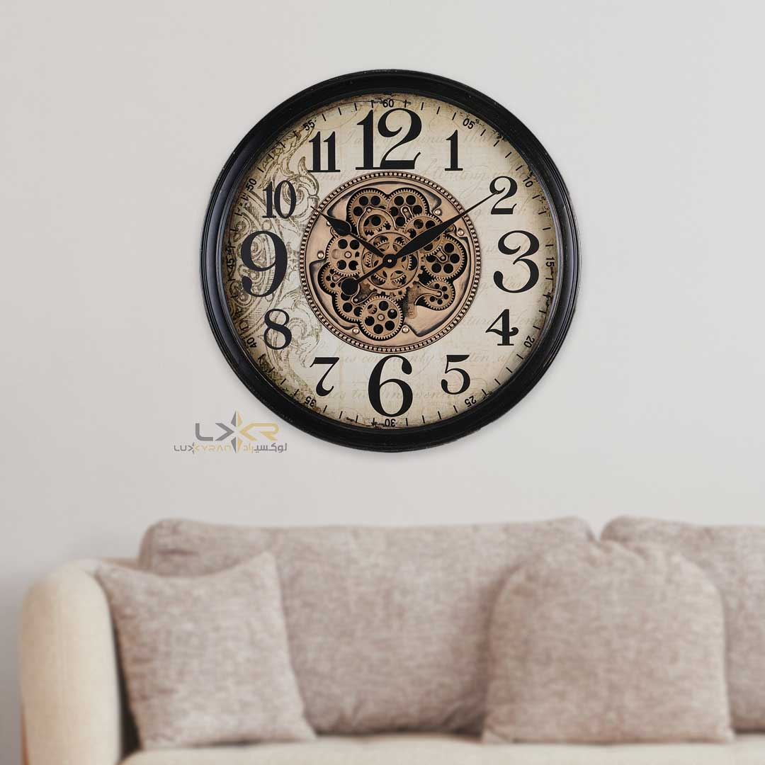  ساعت دیواری چرخدنده والتر سبک نئوکلاسیک رنگ نسکافه ای 7101 