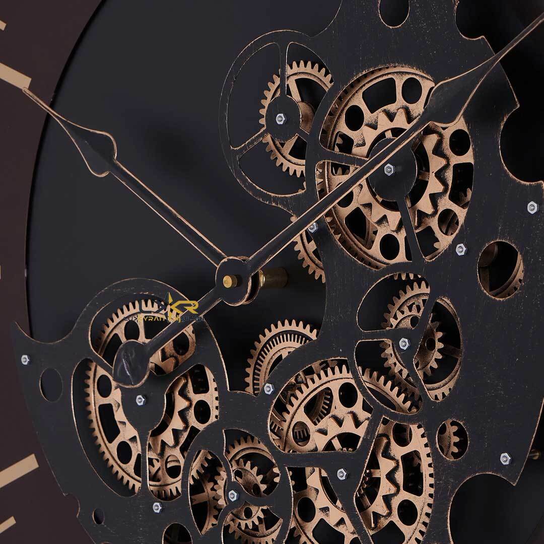  ساعت دیواری چرخدنده والتر سبک نئوکلاسیک قهوه ای طلایی 