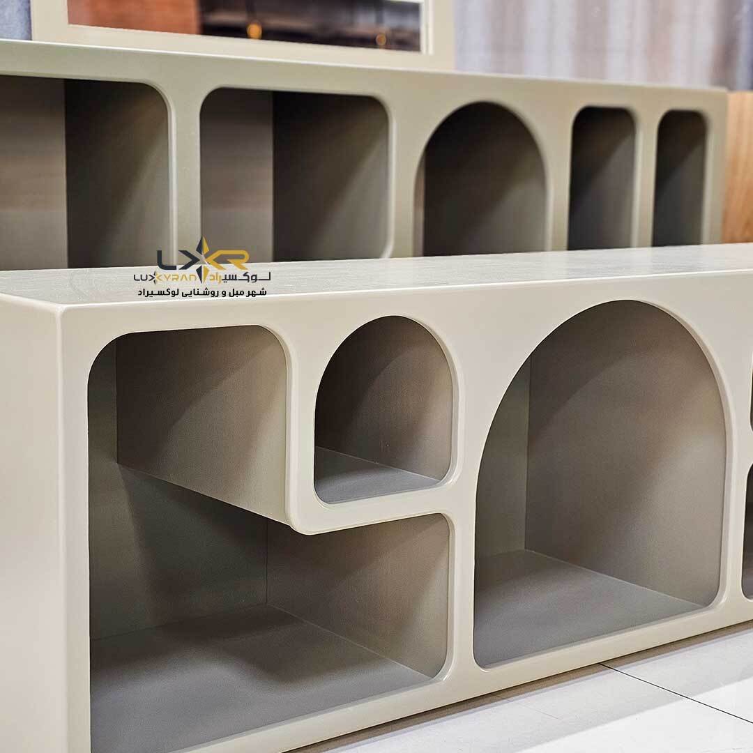 آینه کنسول و میز تی وی مینیمال پینترستی سبز و کرم 