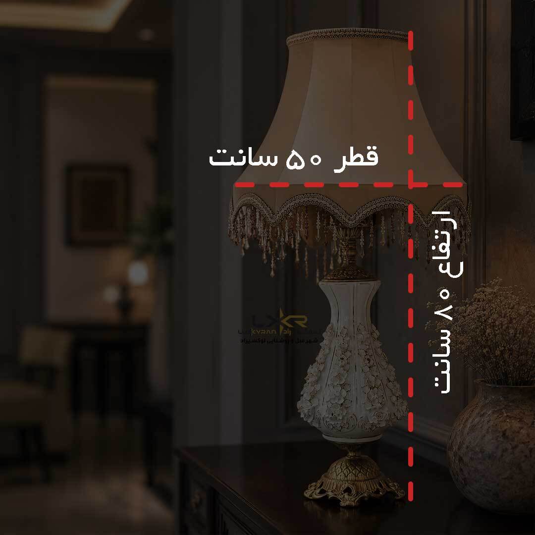  آباژور نئوکلاسیک برنزی و چینی سفید براق 