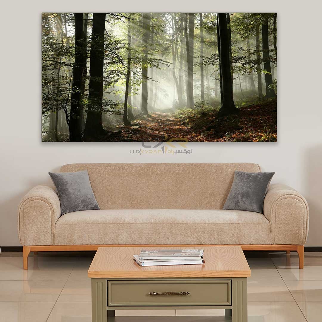  تابلو دکوراتیو مستطیلی طرح جنگل سبز 