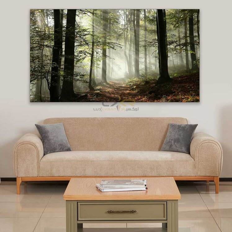تابلو دکوراتیو مستطیلی طرح جنگل سبز