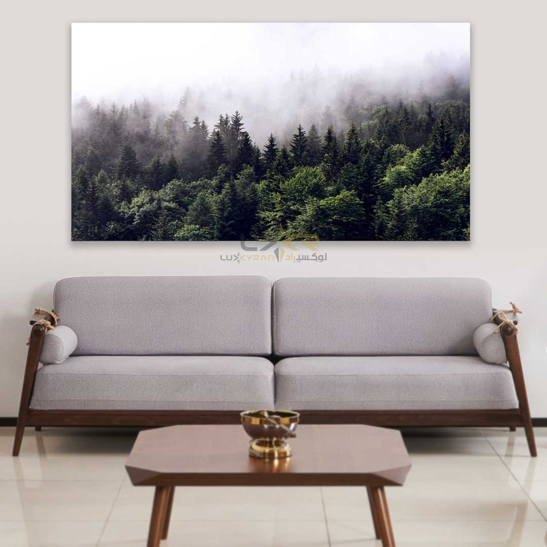  تابلو دکوراتیو مستطیلی طرح جنگل مه 