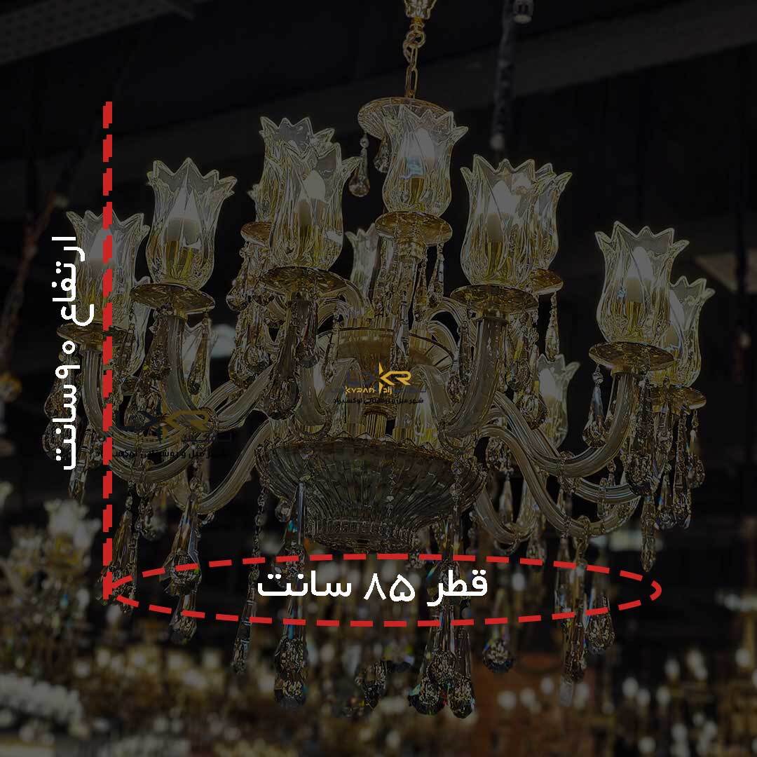  لوستر 81 شاخه بلوری کریستالی پینترستی 