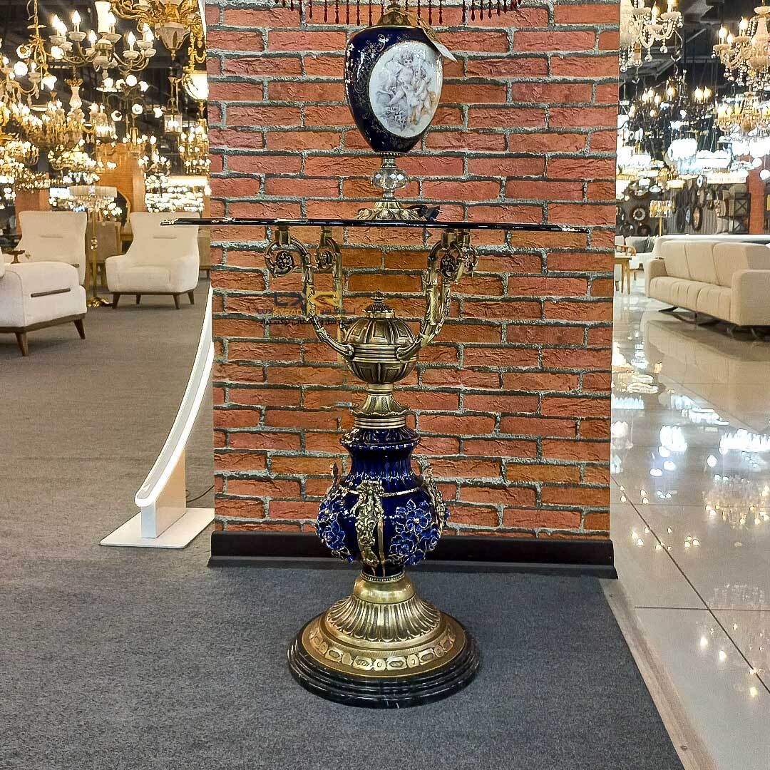  میز برنزی نئوکلاسیک با چینی سرمه ای 