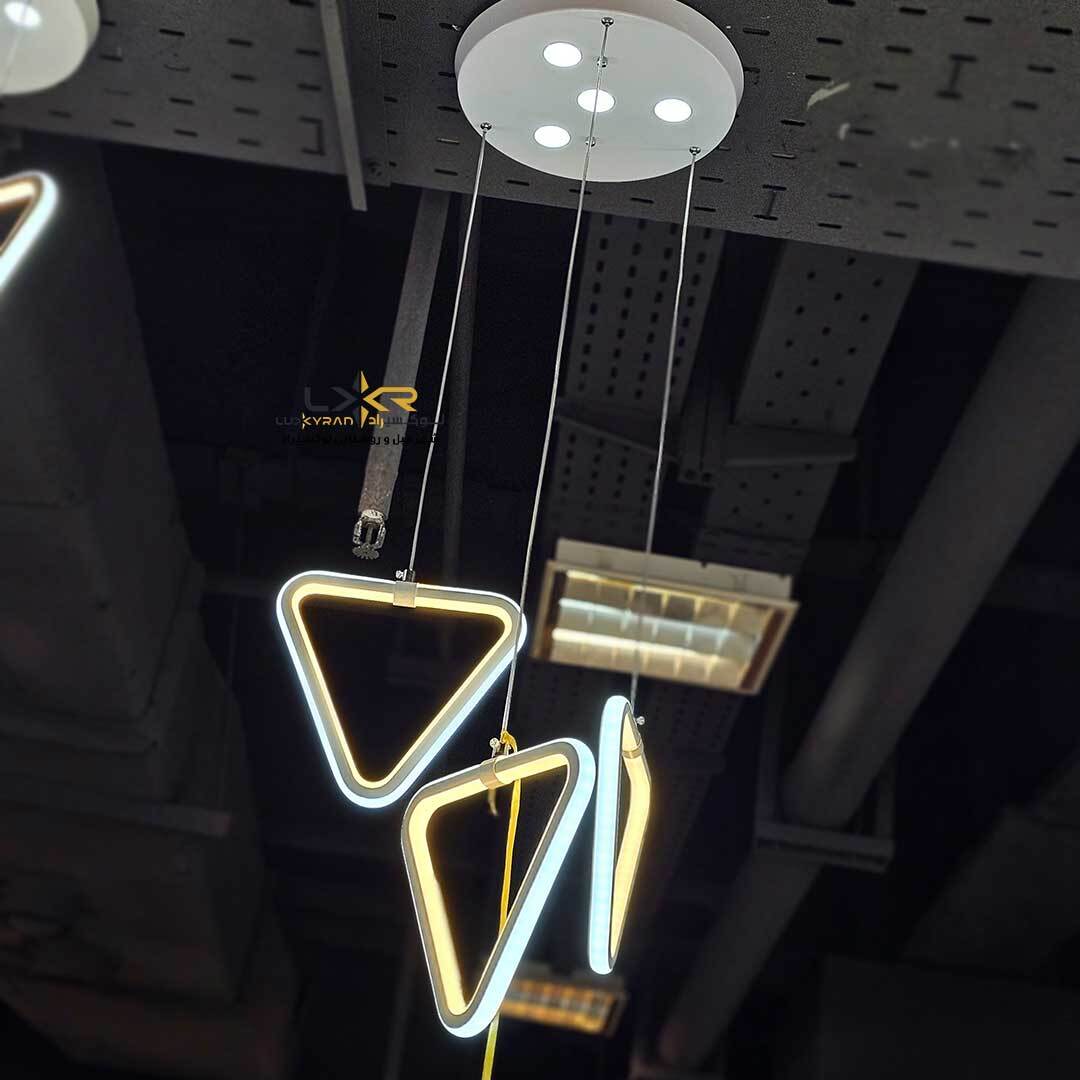 لوستر LED مدرن سه حلقه پرنور متناسب اتاق خواب و راه رو
