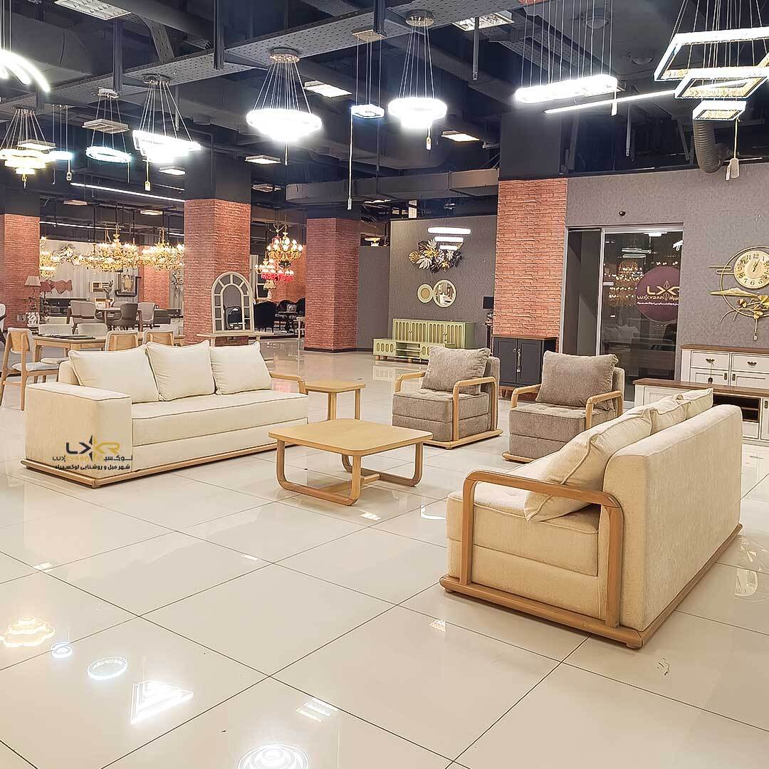 مبل مینیمال و مدرن راحتی رنگ کرم