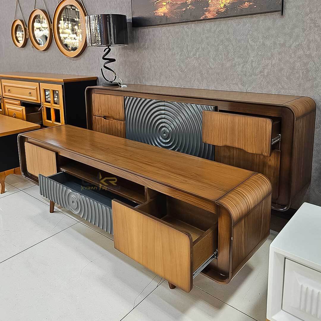  اینه و کنسول و میز تی وی طرح چوب 