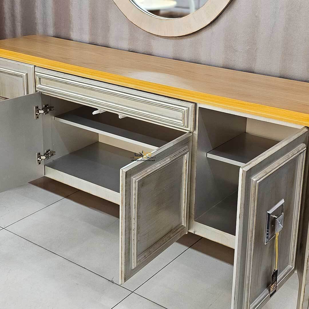  آینه کنسول و میز تی وی مدرن و مینیمال پینترستی پتینه بژ 