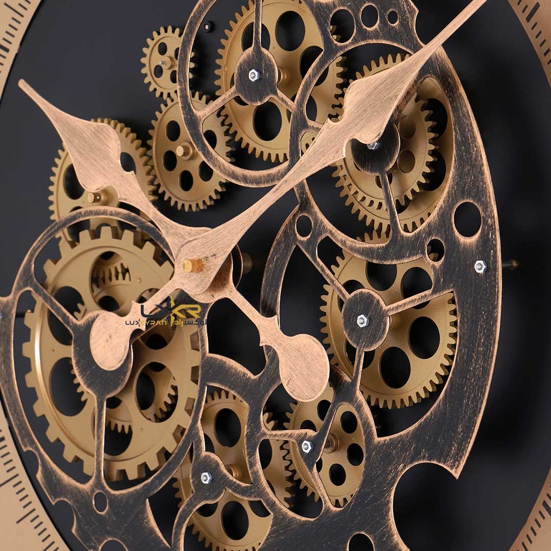  ساعت دیواری چرخنده والتر نئوکلاسیک مشکی طلایی 6118 