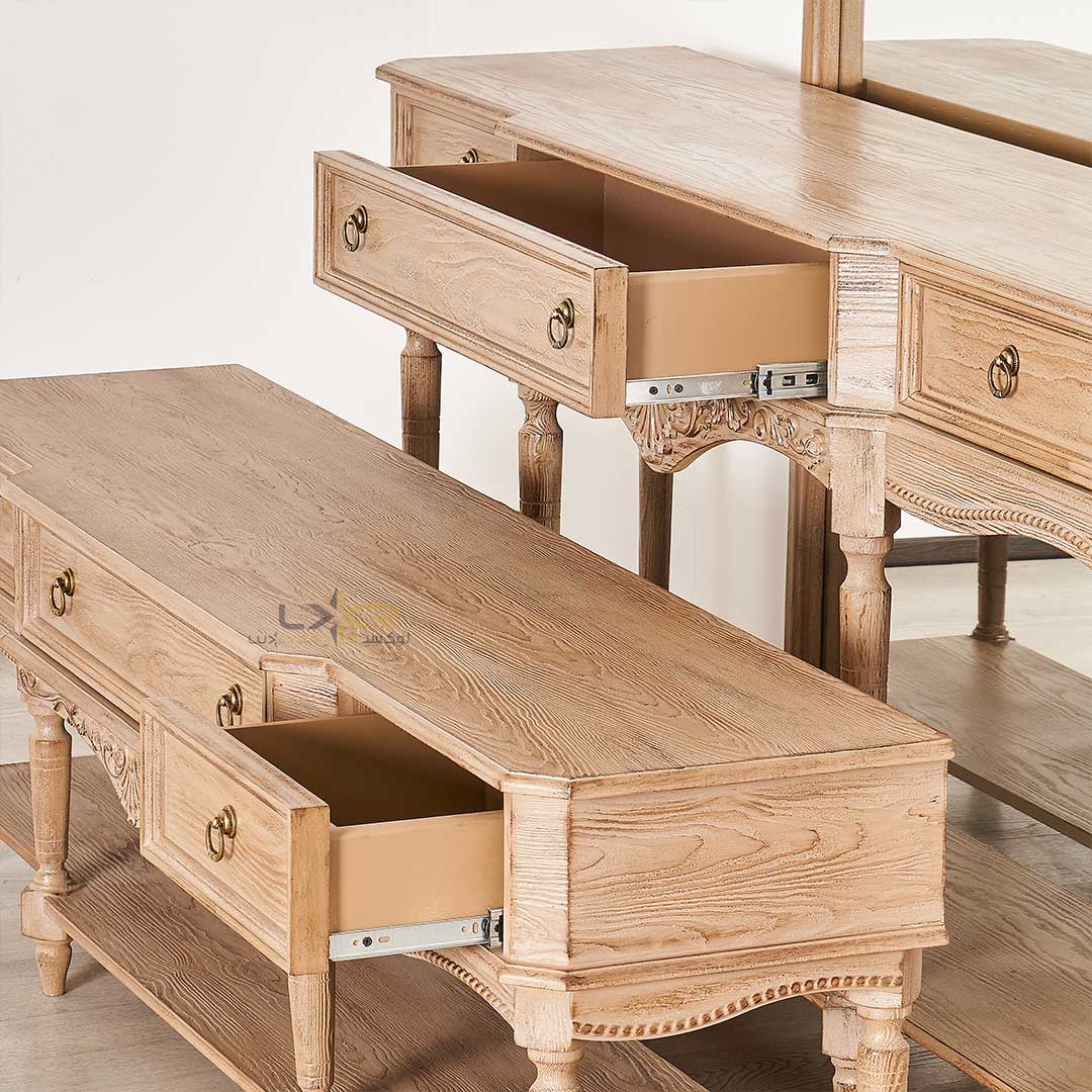  آینه کنسول و میز تی وی سلطنتی سندبلاست سبک نئوکلاسیک 