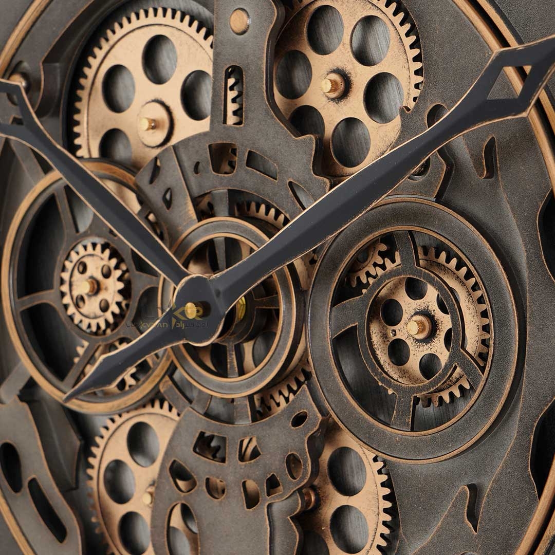  ساعت دیواری چرخدنده گرد والتر نئوکلاسیک رنگ طوسی 7125 