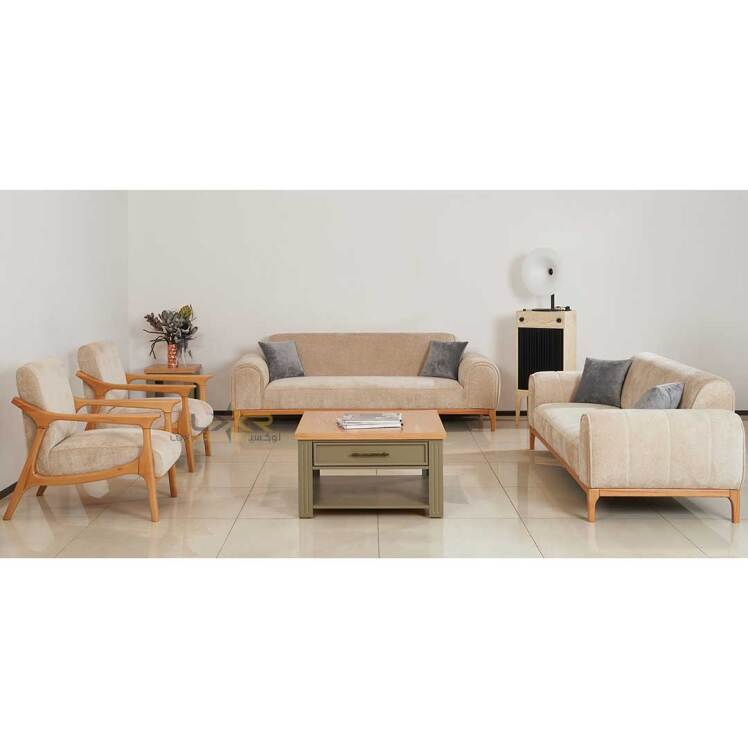 مبل راحتی سبک نئوکلاسیک رنگ کرم