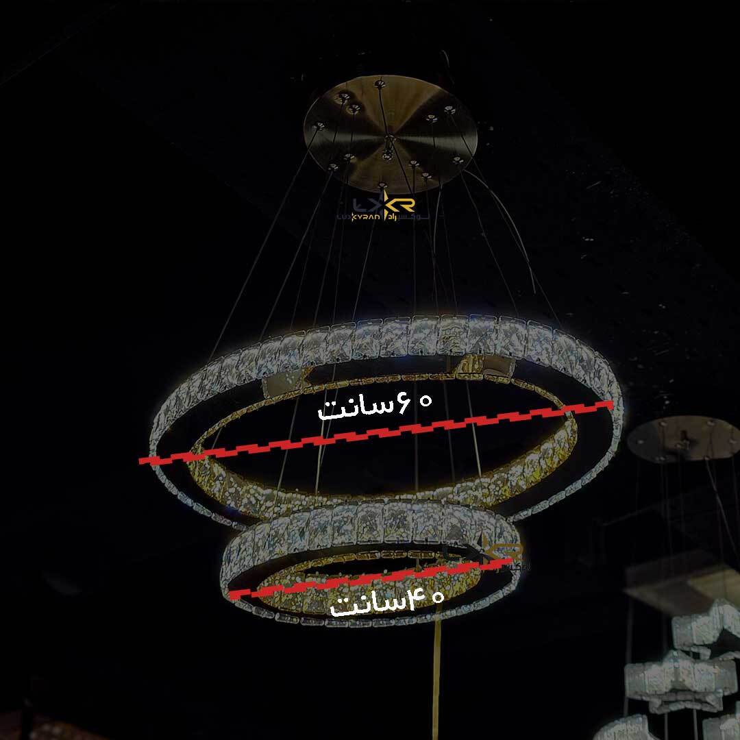  لوستر LED کریستالی سبک مینیمال و مدرن طرح بیضی 