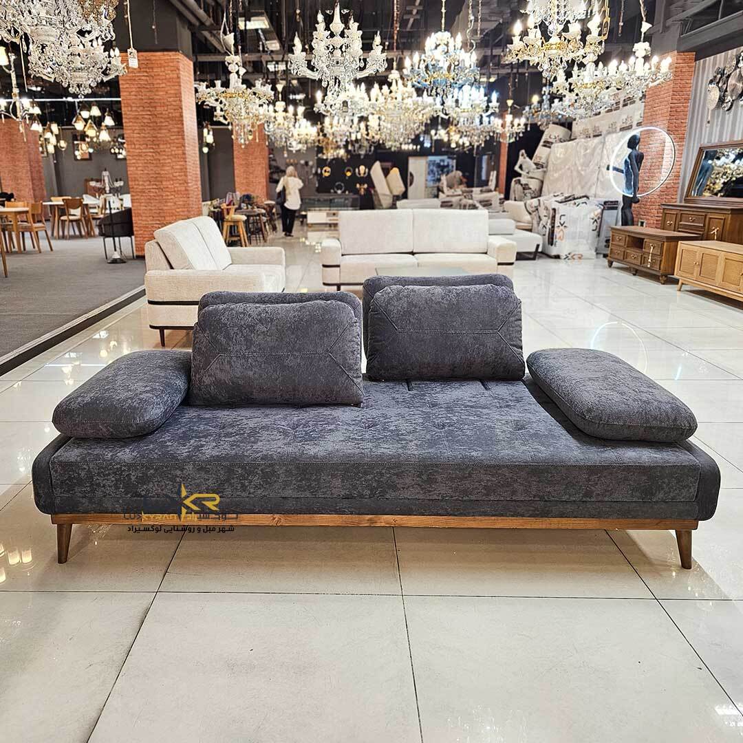  کاناپه سه نفره راحتی مدرن ومینیمال رنگ سرمه ای 