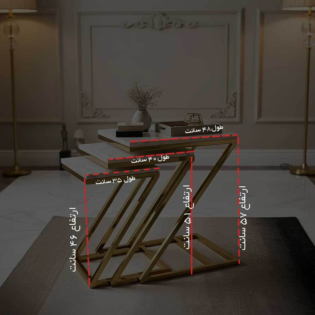  عسلی سه تکه کم جا و سبک پینترستی مینیمال سفید 