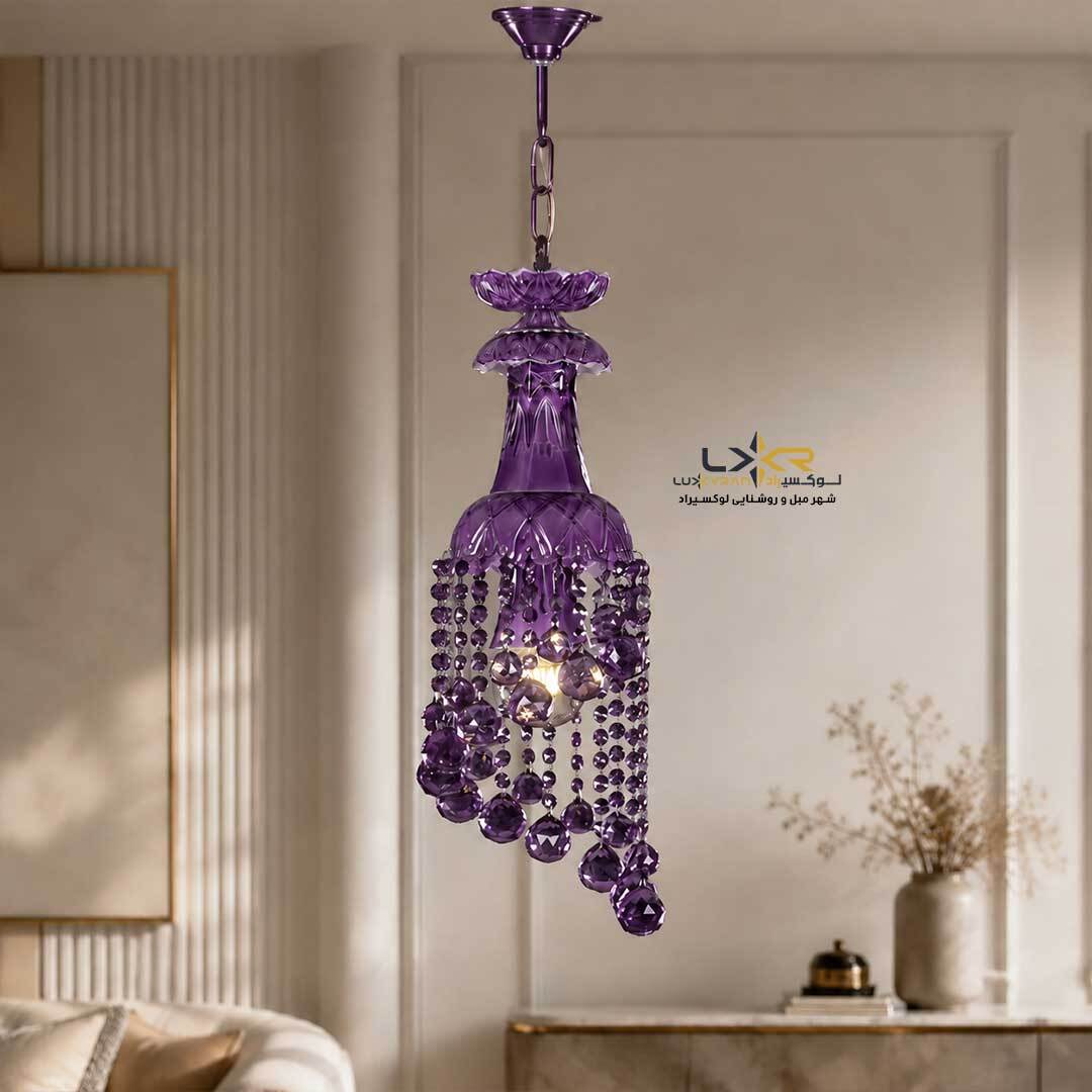  دیوارکوب نئوکلاسیک والتر تک شعله بلوری بنفش 