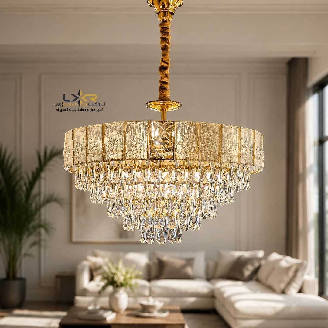  لوستر مدرن و مینیمال کریستالی 
