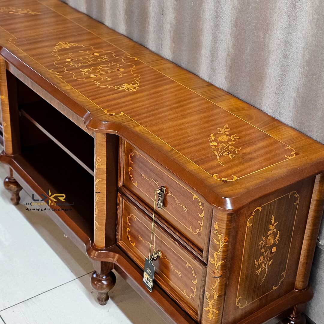  میز تلویزیون منبتی سبک کلاسیک و نئوکلاسیک 