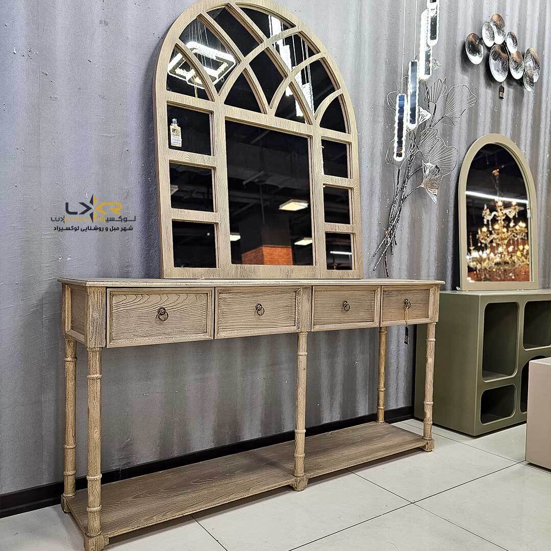 آینه و کنسول و میز تی وی سند بلاست سبک مینیمال پینترستی سبک بوهو