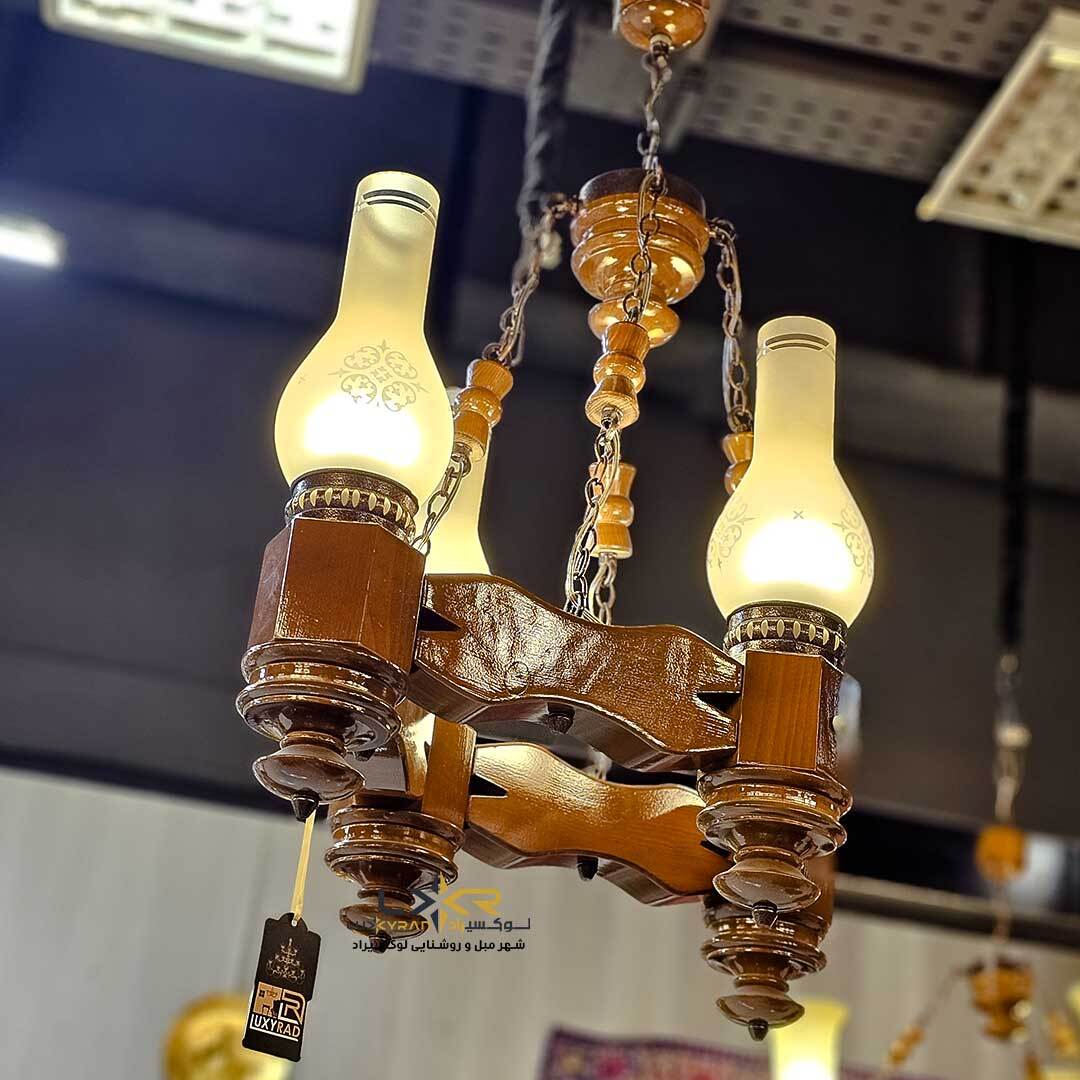  لوستر چوبی شیک و ارزان مناسب اتاق خواب و اشپزخانه 