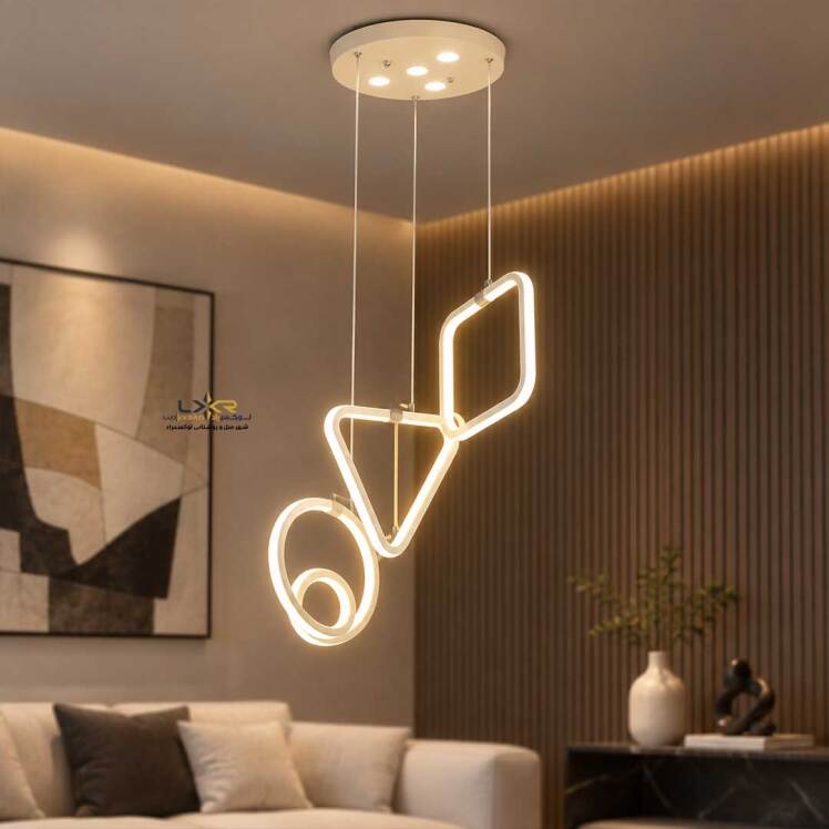 لوستر LED مدرن سه حلقه پرنور متناسب اتاق خواب و راه رو