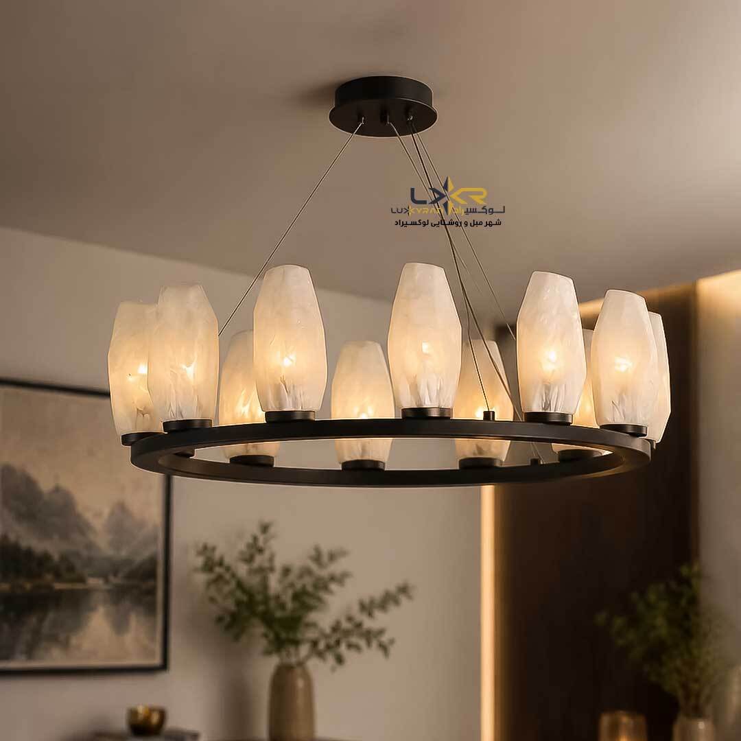  لوستر پینترستی گرد مدرن و مینیمال 