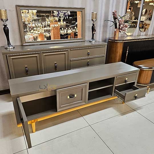  آینه و کنیول و میز تی وی مدرن 