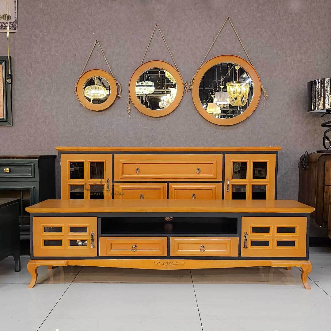  آینه و کنسول و میز تی وی رنگ خاص سبک نیوکلاسیک 