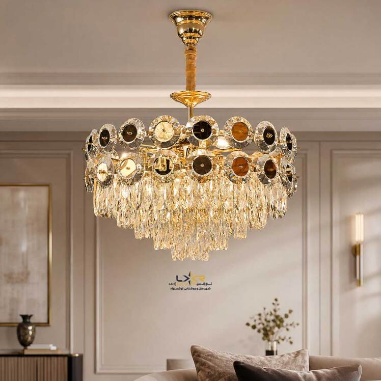 لوستر کریستالی مدرن و نئوکلاسیک گرد