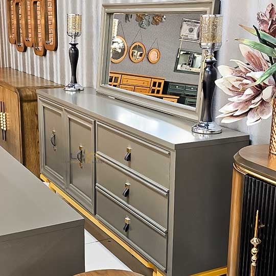  آینه و کنیول و میز تی وی مدرن 