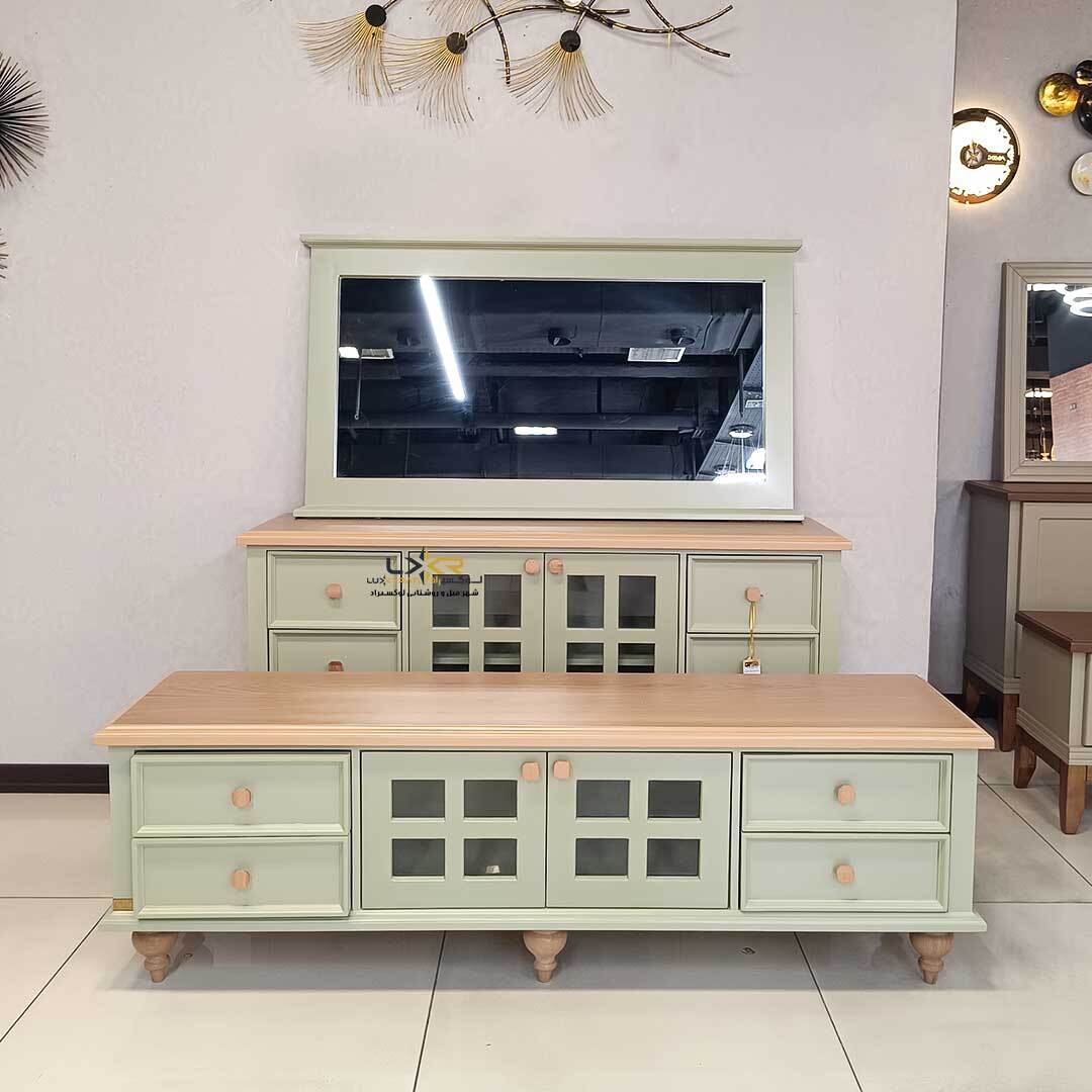 میز تی وی پینترستی مدرن سبز پاستیلی ترند